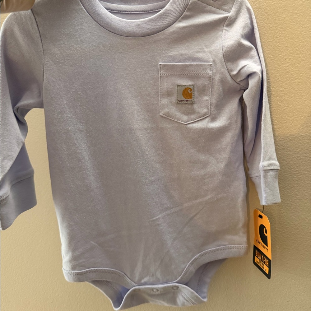 Carhartt Baby Long-Sleeve Pocket Bodysuit in Light Lavender